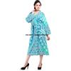Fatto a mano Boho Ombre Mandala Stampa Bouquet Cotone Indiano Kimono Vestaglia Notte Verde Da