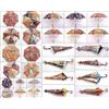 LOT Di 30 PC Ombrelli Solari Ricamati Kantha Tradizionali