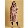 Fatto a mano Comfort Lussuoso Velluto Riccio Vestaglia Rosa Oro Morbido Unisex Kimono