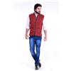 Fatto a mano Giacca Uomo Blazer Unisex Reversibile Trapuntata Maroon Con Tasche A Taglio