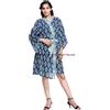 Fatto a mano Donna Floreale 100% Estate Cotone Waffle Accappatoio/Vestaglia Indiano Kimono