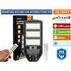 UNIVERSO LAMPIONE STRADALE LED 180W EQUIVA. CON PANNELLO SOLARE FOTOVOLTAICO ESENSORE PIR