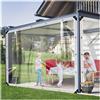 BCBIG TELONE IMPERMEABILE IN PVC TRASPARENTE CON OCCHIELLI PER GIARDINO E GAZEBO,TELO