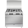 GLEM GAS UN965VI CUCINA A GAS 90X60 5 FUOCHI FORNO A GAS VENTILATO GRILL INOX