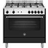 LA GERMANIA AMN965GNEV/24 CUCINA 90X60 CM 5 FUOCHI FORNO A GAS NERO CLASSE A+