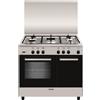 GLEM GAS GLEM AR965GI CUCINA 90x60 5 FUOCHI FORNO A GAS 70LT CLASSE A INOX