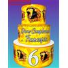 Torta LYON 3piani Scenografica personalizzata Polistirolo Finta Compleanno laion