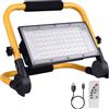 ELISALADY Faro LED Ricaricabile, Faretto LED Da Cantiere Portatile 8000Lm/13500Mah/4 Modal