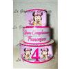 - Fatto a mano - Torta BABY MINNIE 3piani Scenografica personalizzata Polistirolo Finta Compleann