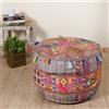 Fatto a mano Bohémien Patchwork Pouf Cover Ottomano Arredamento Etnico Indiano Poggiapiedi