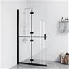 vidaXL Parete per Doccia Walk-in Pieghevole in Vetro ESG 120x190 cm vidaXL