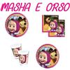 KIT FESTA MASHA E ORSO PIATTO TOVAGLIOLO addobbi tavola set compleanno