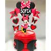 - Fatto a mano - Torta MINNIE Scenografica personalizzata Polistirolo Finta ROSA ROSSA 1 piano