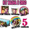 KIT MASHA E ORSO ADDOBBI FESTA COMPLEANNO PIATTI coordinati OSTIA PARTY BDAY