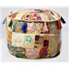 "Handmade" Indiano Puf Pouf Poggiapiedi Ottomano Tondo Pavimento Cuscino Arredamento Etnico
