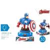 Disney CAPITAN AMERICA Luce Notturna 3D Portatile Comodino BAMBINI Avengers
