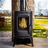 fundicio Stufa a legna 100% Ghisa 'ELIPTIKO' | Tripla combustione 7,5 Kw Classe A 150m³