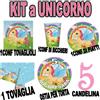 BIG PARTY KIT FESTA UNICORNO PIATTI TOVAGLIOLO addobbi tavola set compleanno OSTIA tavola