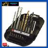 BLACK+DECKER Set Punte BLACK+DECKER Trapano Inserti Adattatore 16 Pezzi Legno Muro Metallo