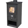 MILLE Stufa A Legna E Carbone Athena In Acciaio Verniciato 10 Kw Vetro Ceramico 86cm