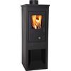 Mille Artigian Ferro Stufa a Legna e Carbone"ERA" in Acciaio Verniciato 7 Kw 34,5x32,5xH93,5cm