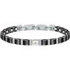 Morellato Bracciale Morellato Gold SATM15 Bracelet Acciaio Oro 18 Ct Uomo Ceramica Zirconi