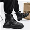 Scarpe Stivali Anfibi Stivaletti Nero Uomo Lacci Comodi Pelle Sintetica AD7B3E