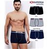 Superga 6 slip boxer da uomo ragazzo SUPERGA 352 652 cotone elasticizzato colori assorti