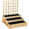 Outsunny Fioriera con Grigliato a 3 Livelli in Legno e Tessuto non Tessuto