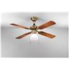 Perenz Ventilatore soffitto con luce Ottone Brunito e Noce 7064 OB (105x42cm)