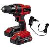 Einhell 2x1,3 Ah TC-CD 18-2 Li Trapano a Batteria, 12 W, Rosso, Set di 5 Pezzi