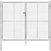 vidaXL Cancello per Giardino in Acciaio Zincato 306x250 cm Argento
