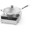 HENDI 239681 modello 3500 padella wok a induzione con, Acciaio Inossidabile