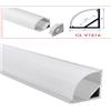 STG-TOP PROFILO ALLUMINIO PER STRISCIA STRIP LED piatto angolare curvabile 2Mt + cover