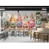Decorazione artistica Jess Carta da parati 3D caramelle gelato galleggiante mare autoadesiva rimovibile ...