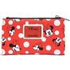 Loungefly Portafoglio da donna Disney Minnie Mouse Polka Dot Rosso Zip Around