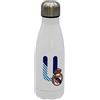 CYPBRANDS Real Madrid - Borraccia in acciaio inossidabile, chiusura ermetica, con design della lettera U in blu, 550 ml, bianco, prodotto ufficiale