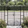 vidaXL Cancello da Giardino Nero 121x8x150 cm in Ferro Battuto