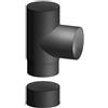 DK RACCORDO IN ACCIAIO AL CARBONIO SMALTATO T FF CON TAPPO P/STUFE LEGNA Diam. 150