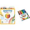 Giotto Bundle Pastelli colorati Colors Smile - 24 pezzi Turbo Color - Astuccio da 36 Pennarelli a Punta Fine, 2.8mm, Colori Intensi