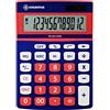 OSAMA - Calcolatrice da Tavolo per Ufficio con 12 Cifre, 3 Tasti Memoria e Doppia Alimentazione - Calcolatrice Professionale Grande con Mark Up per Lavoro e Università, 3.6x11.5x15.5 cm, Blu/Rosso