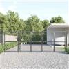 vidaXL Cancello da Giardino Rete Antracite 400x175 cm Acciaio Zincato