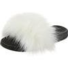 Pantofole Donna Peluche Ciabatte Con Pelo Pelose Estive Sandali Pelliccia Ecolog