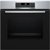 Bosch HBA171BS3 Serie 2, Forno da incasso, Pirolisi: pulizia del forno senza sforzo, Display touch, Cottura uniforme, 10 programmi, Acciaio, 60 x 60 cm