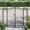 vidaXL Cancello da Giardino Nero 121x8x120 cm in Ferro Battuto