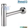 PONSI SCARICO SIFONE LAVABO DESIGN ARREDO MINIMAL TONDO 1"1/4 OTTONE CROMATO
