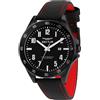 Sector No Limits Orologio Sector 230 R3251161060 Watch Acciaio Pelle Nero Rosso Uomo 43mm