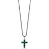 Amen Collana Uomo LIU JO LUXURY MLJ421 Acciaio Inossidabile Croce Verde