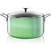 Granitestone Dutch Oven, 6.5 Quart Ultra Nonstick Enameled Lightweight Aluminum Dutch Oven Pot with Lid, Round 6.5 Qt. Stock Pot, Dishwasher & Oven Safe Induction Capable 100% PFOA Free, Emerald Green