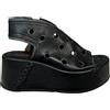 A.S. 98 scarpa donna con buchi nera/smoke aperta in punta e al tallone B99006